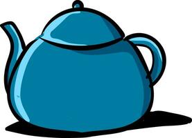 Clipart of a blue-colored teapot vector or color illustration