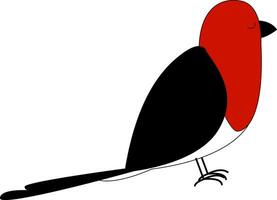 Cartoon red bird set on isolated white background viewed from the side vector or color illustration