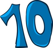 Number-10 or ten vector or color illustration