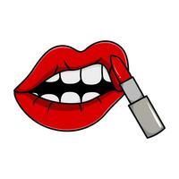 lips with lipstick red illustration vector