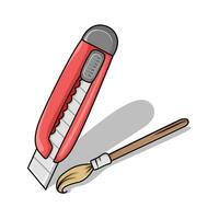 cutter with brush painting vector