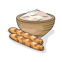 flour bread with pastry illustration vector