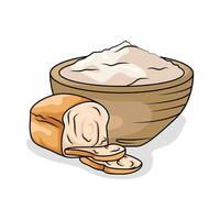 flour bread with bread illustration vector