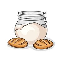 flour bread with pastry illustration vector