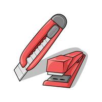 cutter with stapler illustratiion vector