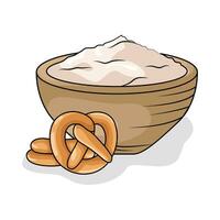 flour bread with pastry illustration vector