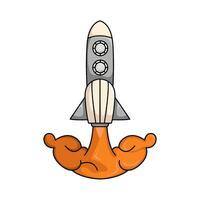 rocket fly  illustration vector