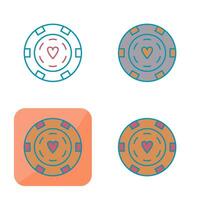 Unique Poker Chips Vector Icon