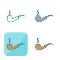 Unique Lit Smoking Pipe Vector Icon