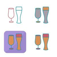 Unique Beer Glasses Vector Icon