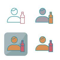 Unique Man And Drink Vector Icon