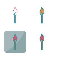 Unique Lit Matchstick Vector Icon