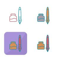 icono de vector de tinta y pluma