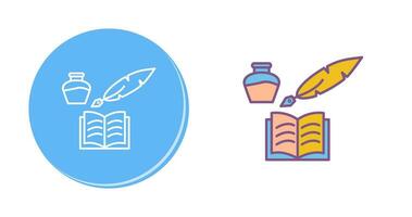 Unique Quill and Book Vector Icon