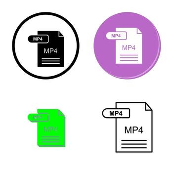 icono de vector de mp4