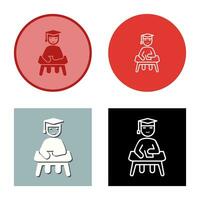 Unique Studying on Desk Vector Icon