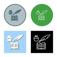 Unique Quill and Book Vector Icon