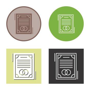 Wedding Contract Vector Icon