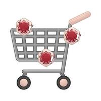 sticker price in cart shopping illustration vector