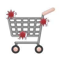 sticker price in cart shopping illustration vector