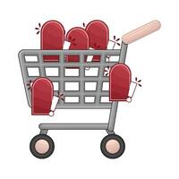 sticker price in cart shopping illustration vector