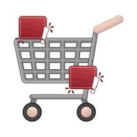 sticker price in cart shopping illustration vector