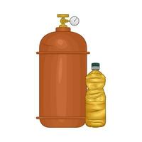 bottle oil with gas lpg illustration vector