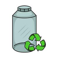 trash bottle with reduce illustration vector