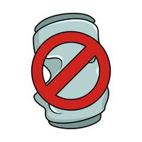 trash  cans wih no sign illustration vector