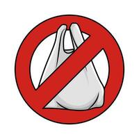 no trash plastic bag illustration vector
