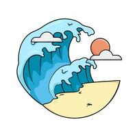 sea wave illustration vector