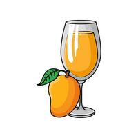 juice mango with mango fruit illustration vector