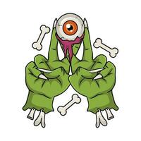 zombie eye in hand   illustration vector