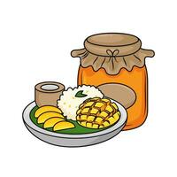 jam mango with food mango illustration vector