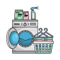 washing machine with laundry illustration vector