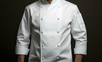 blanco masculino cocinero chaqueta Bosquejo ai generativo foto