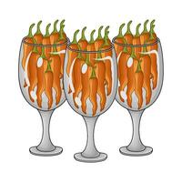 hot chili in glass drink illustration vector