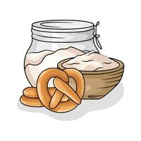 flour bread with pastry illustration vector