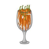 hot chili in glass drink illustration vector
