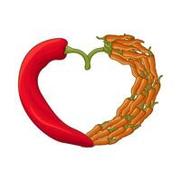 hot chili love illustration vector