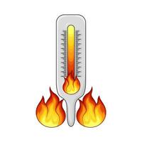 caliente fuego con caliente temperatura ilustración vector