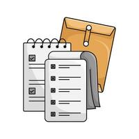 tarea lista con correo ilustración vector