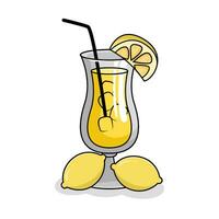 lemon drink illustration vector