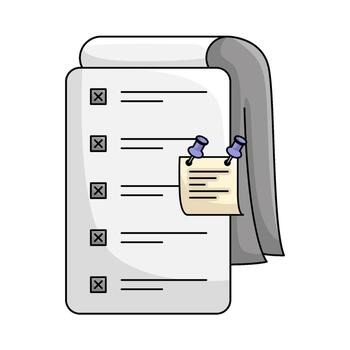 task list with notes paper illustration vector