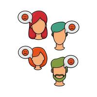 feedback customer with emoji in speech bubble  illustration vector