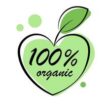 100 por ciento orgánico. el concepto de orgánico productos vector