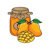 mango fruit with jar mango illustration vector