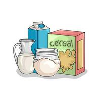 cereal caja con Leche ilustración vector