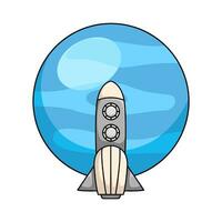 rocket with space illustration vector