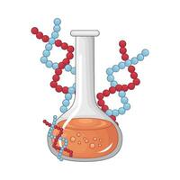 laboratorio poción botella con molécula ilustración vector